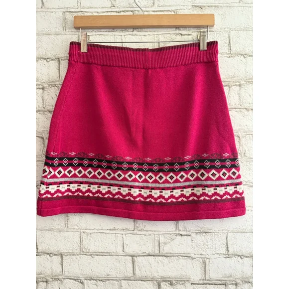NWOT Athleta Knit Fair Isles Sweater Skirt pink size Small - Picture 2 of 7